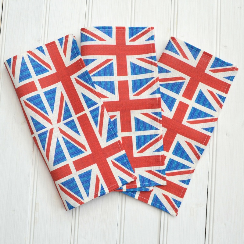 Set of Two Union Jack Linen Napkins