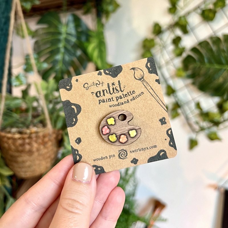 Woodland Paint Palette Wooden Pin