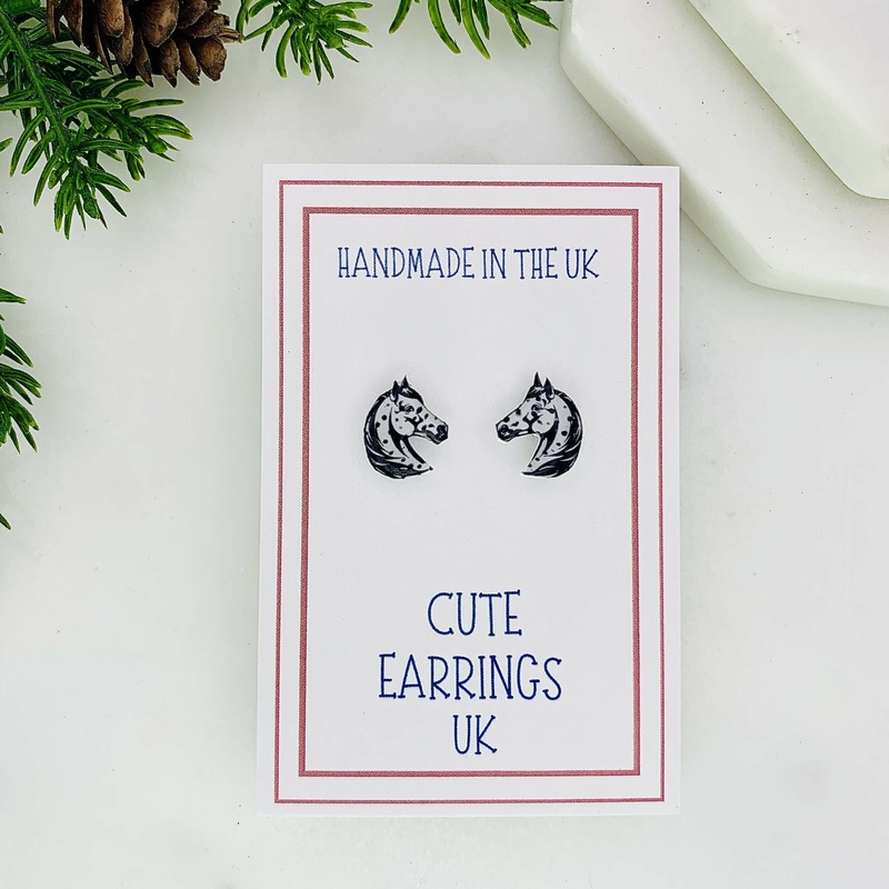 Appaloosa (Spotty) Horse Head Stud Earrings