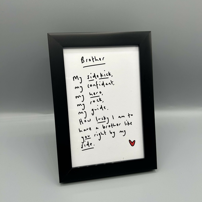 Brother Framed Poem A6|Brother Framed Poem A6