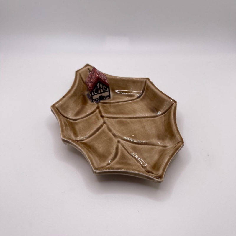 Brown Leaf with House