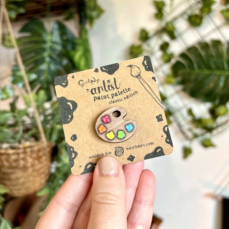 Classic Paint Palette Wooden Pin