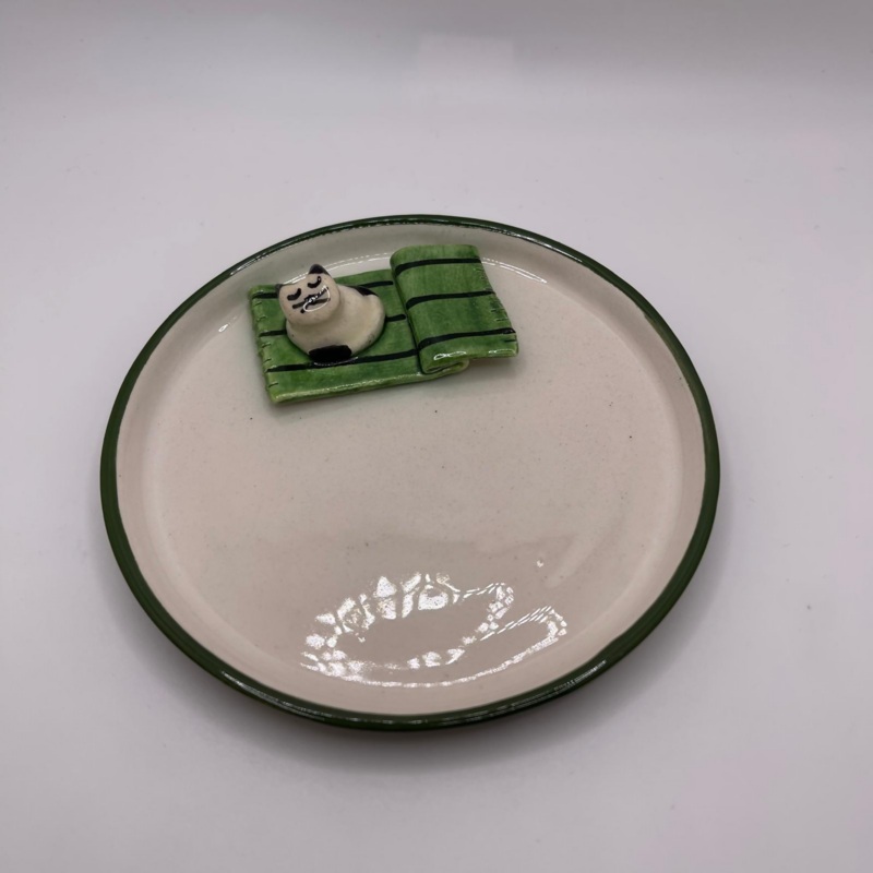 Green Cat Plate