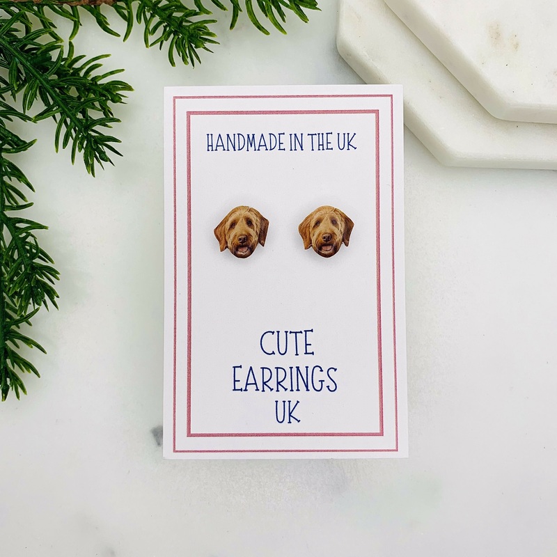 Labradoodle Dog Stud Earrings