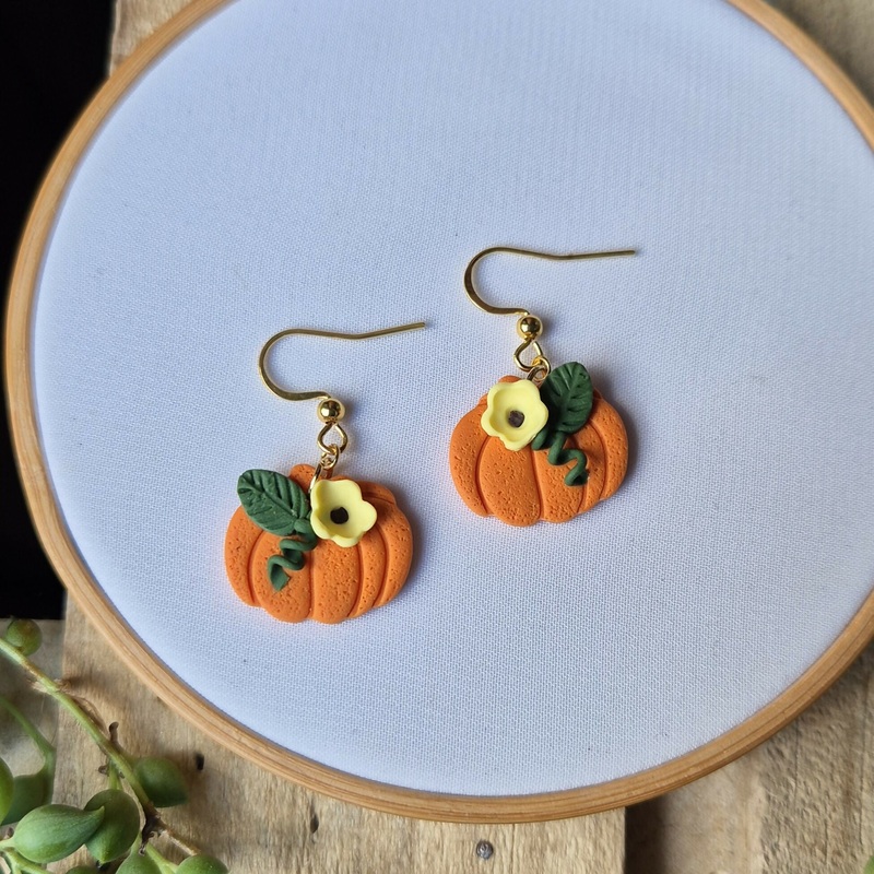 Pumpkin Flower Dangle Earrings