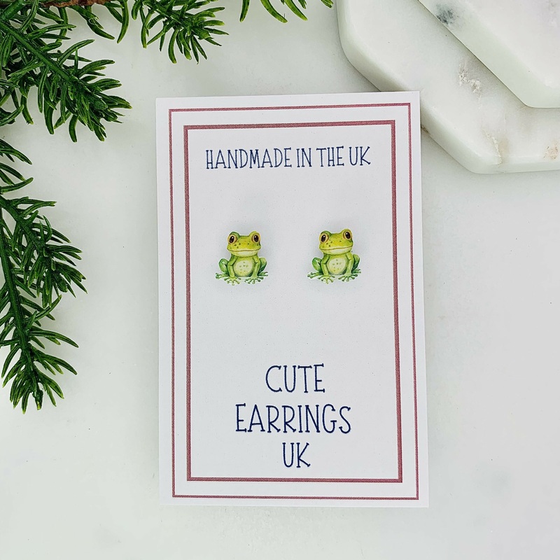 Sitting Frog Stud Earrings