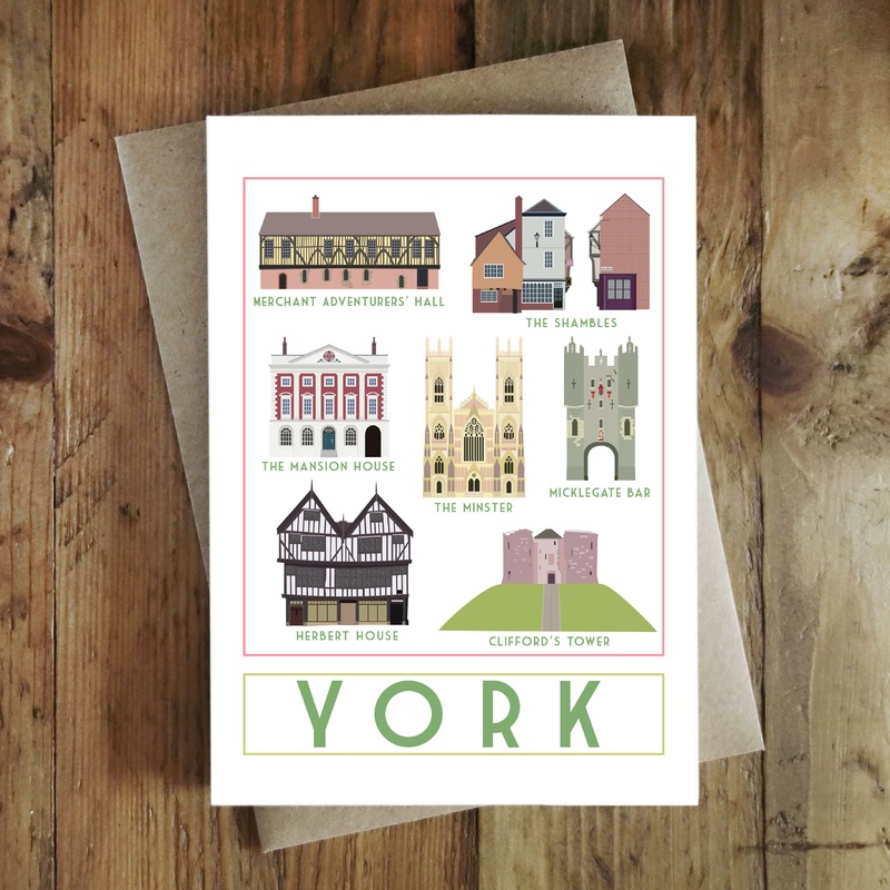 York Landmarks Greetings Card|York Landmarks Greetings Card