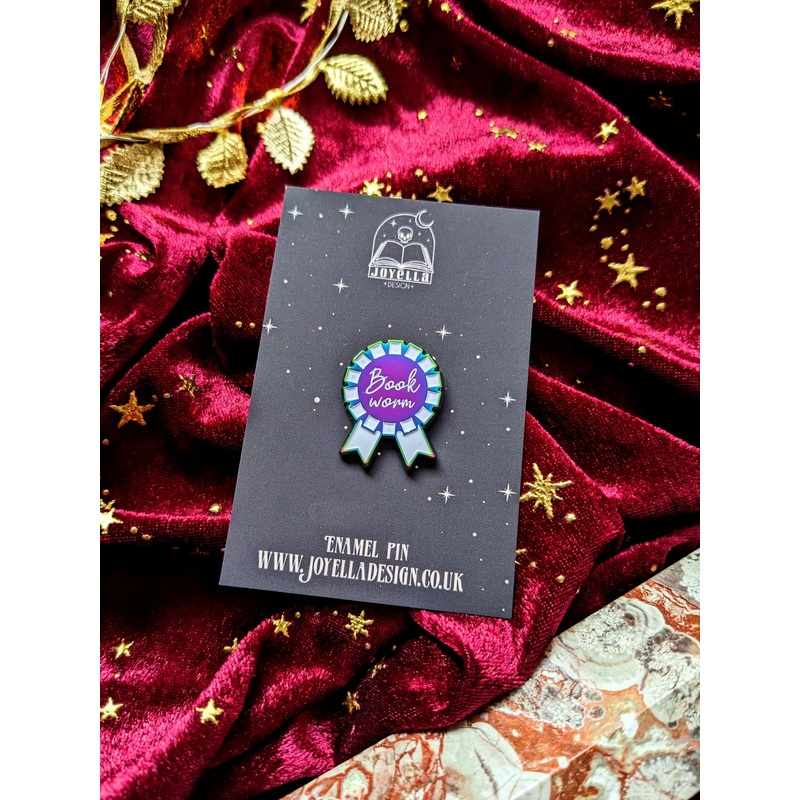 Bookworm Rosette Rainbow Enamel Pin