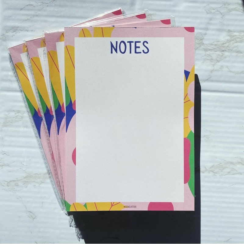 Bright Blooms Plain Jotter Notepad A5