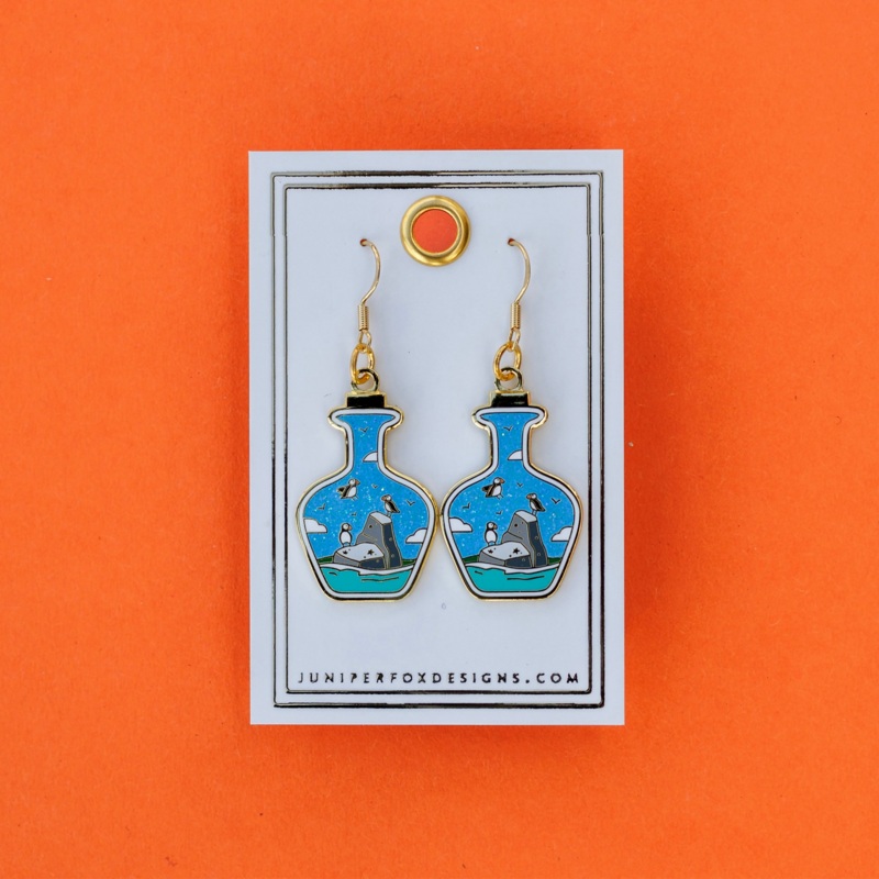 Earrings – Puffin