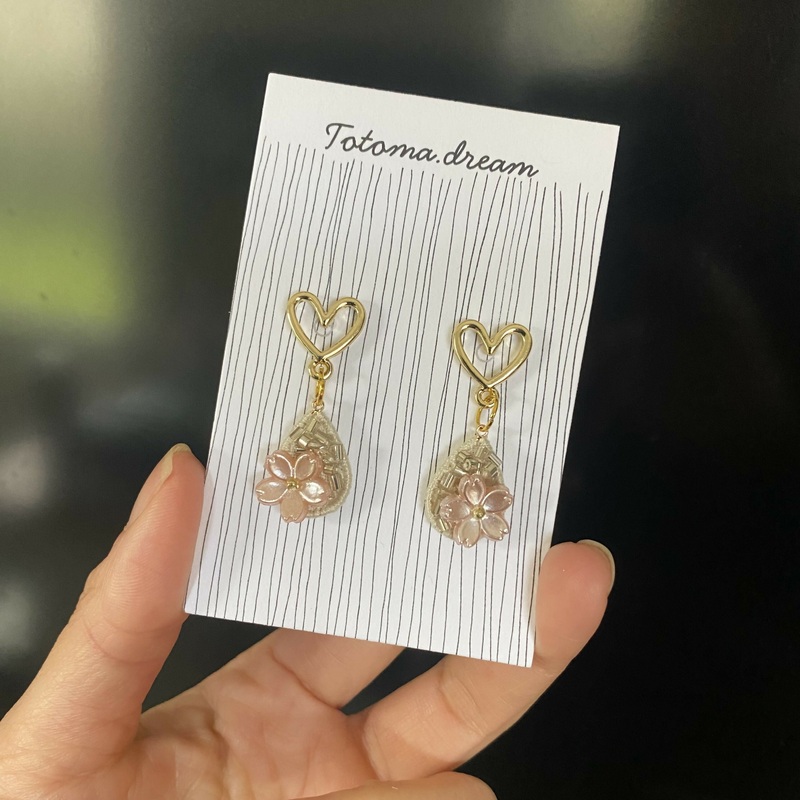 Heart Stud Crystal Embroidery Earrings