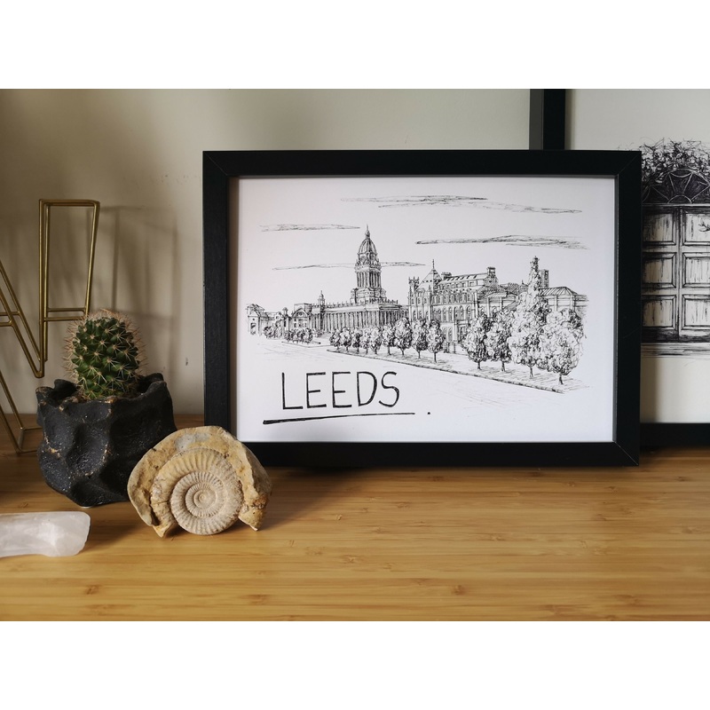 Leeds Skyline Art Print|A4|A3