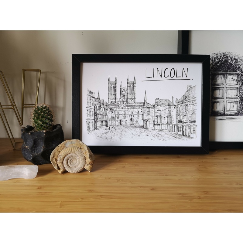 Lincoln Skyline Art Print