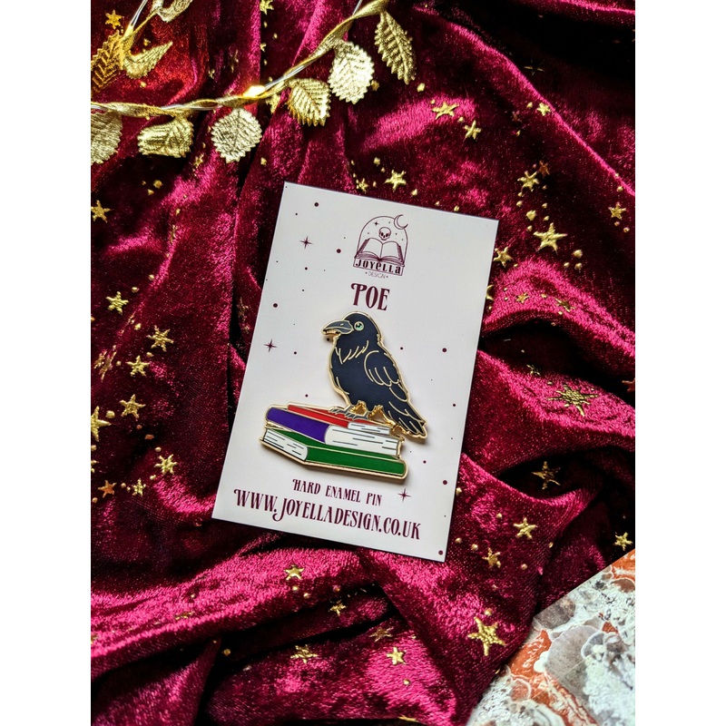 Poe the Book Raven Enamel Pin