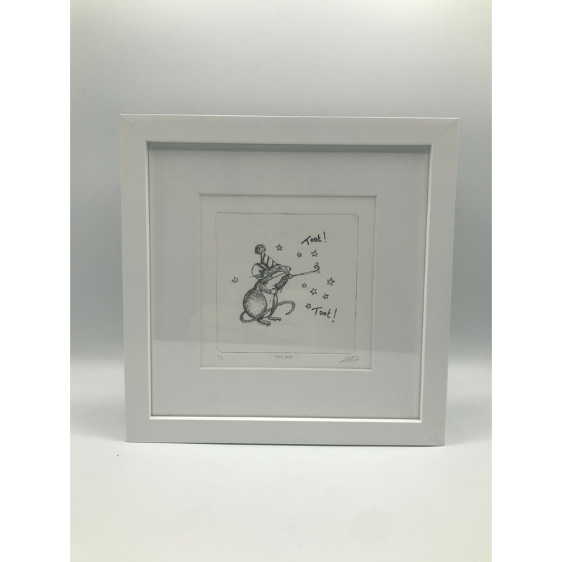 Toot Toot! – Handmade Drypoint Print by Jenny Davies