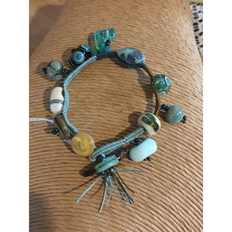 Woven Art Bead Bracelet Lkr143