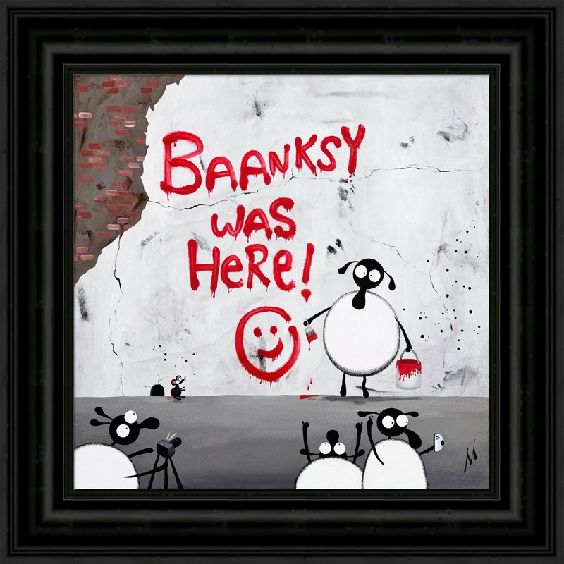 Baanksy Was Here! Framed Original Painting