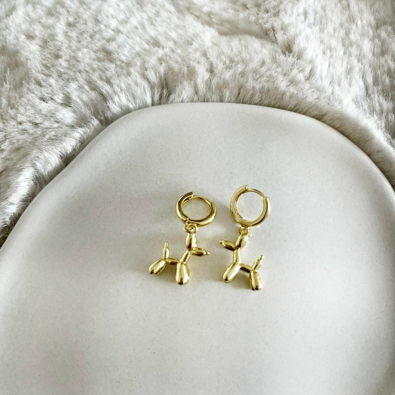 Balloon Dog Hoop Earrings