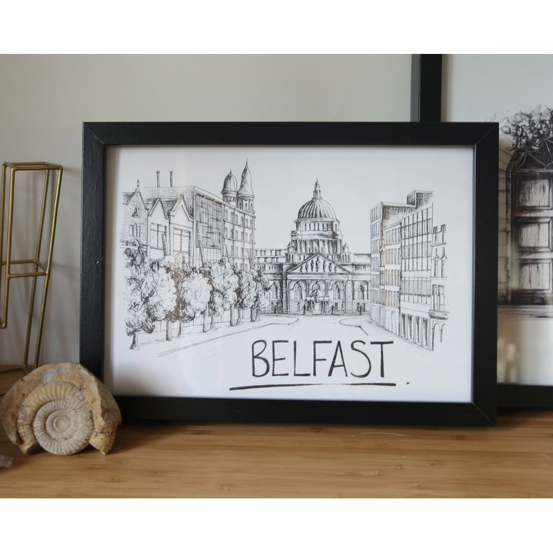 Belfast Skyline Art Print