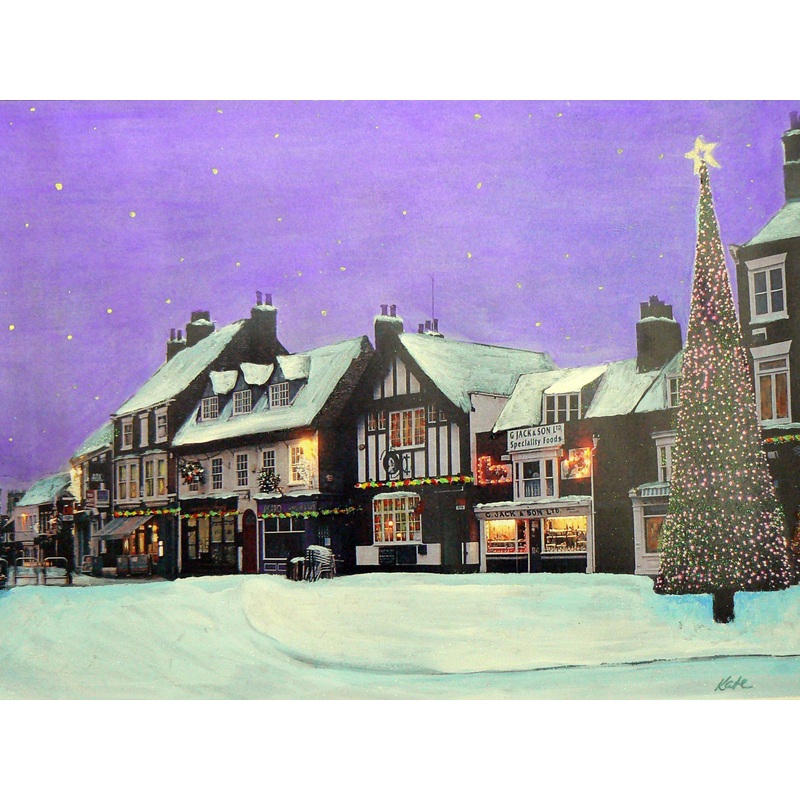 Beverley, Wednesday Market at Christmas – Framed Print