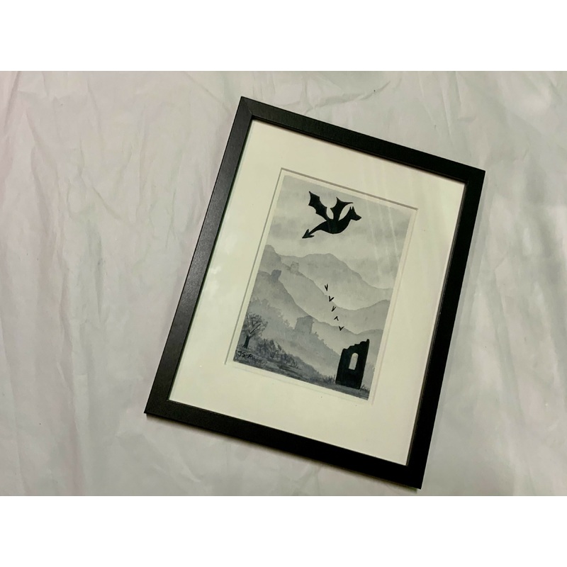 Dragon and Ruins Original Watercolour – Large