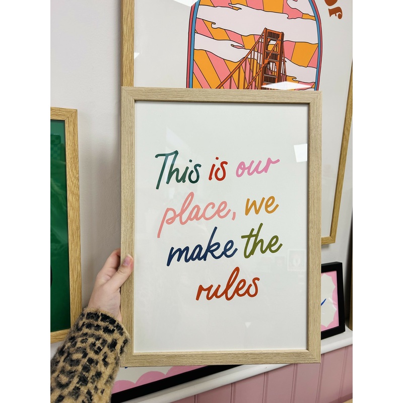 FRAMED Our Place Lover Print|A3 OAK WOOD FRAMED|A1 Oak Wood Framed