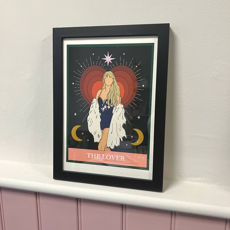 FRAMED The Lover Tarot Print|A4 BLACK WOOD FRAMED|A3 BLACK WOOD FRAME