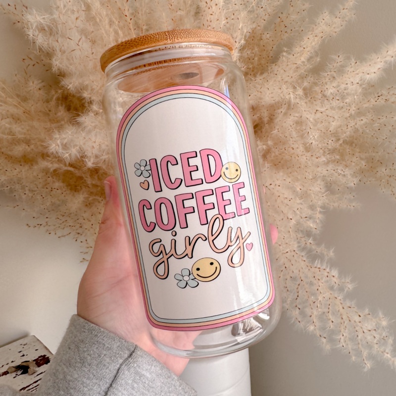 Iced Coffee Girlie 16oz Glass Can