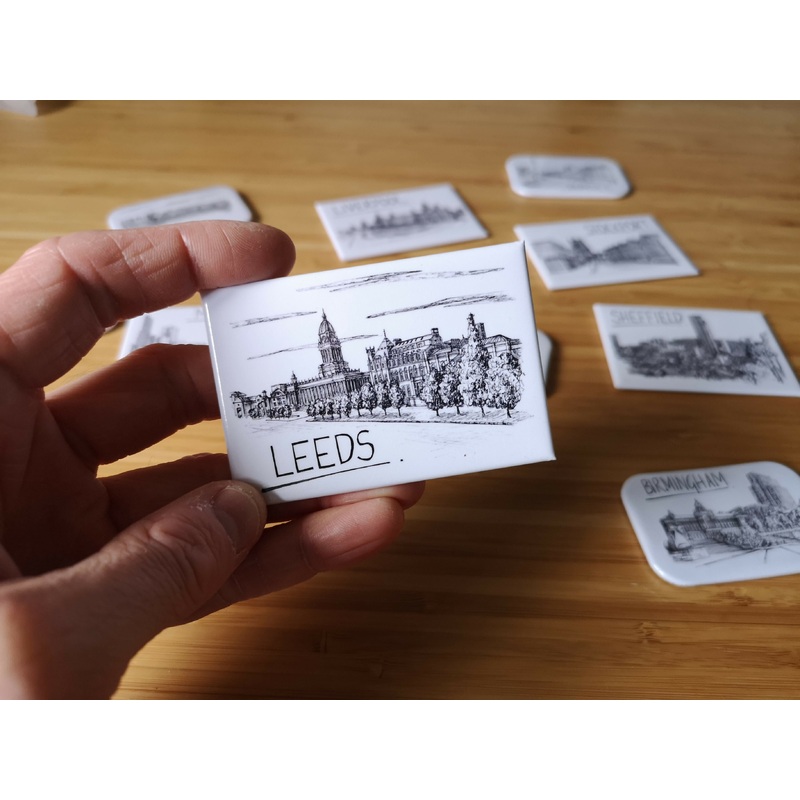 Leeds Skyline Souvenir Magnet