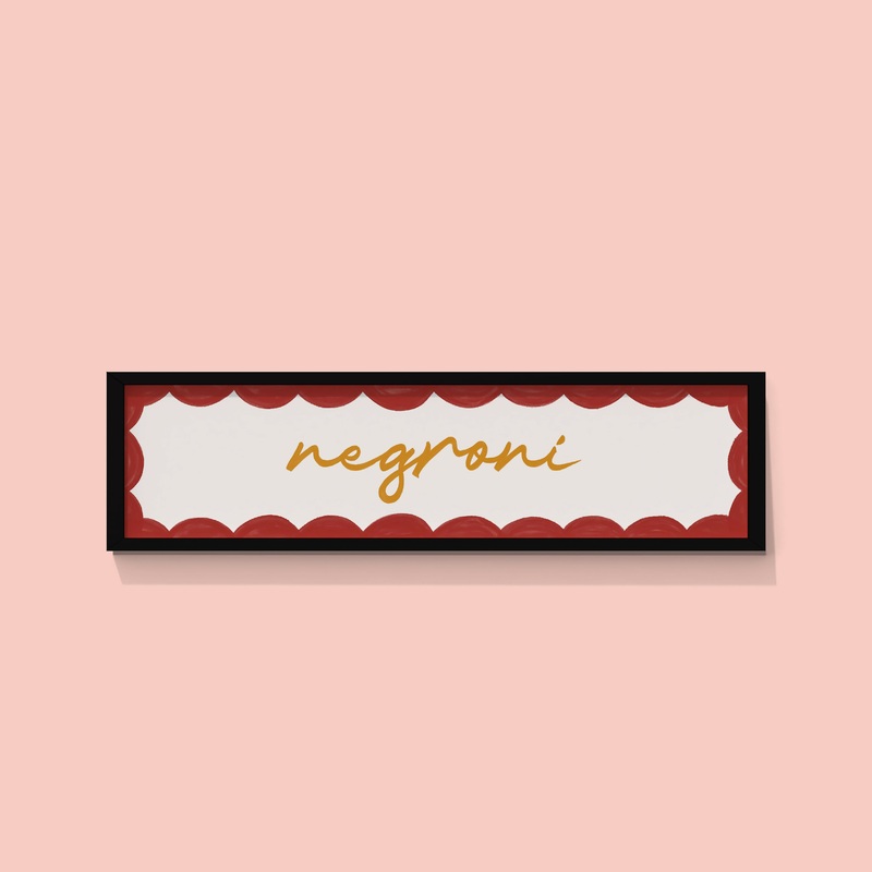 Negroni Gold Framed Cocktail Print