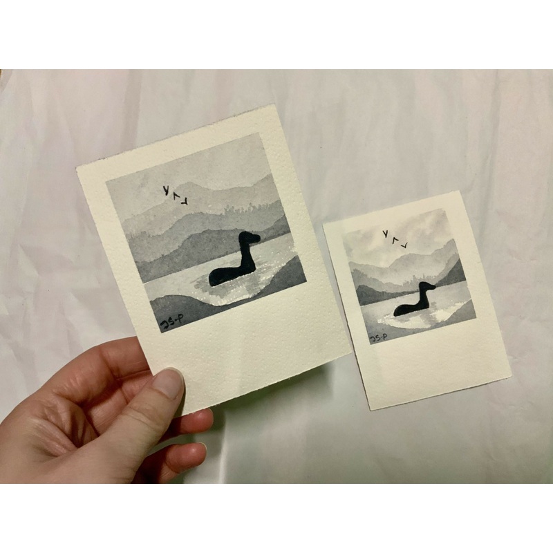 Nessie Original Watercolour Polaroid