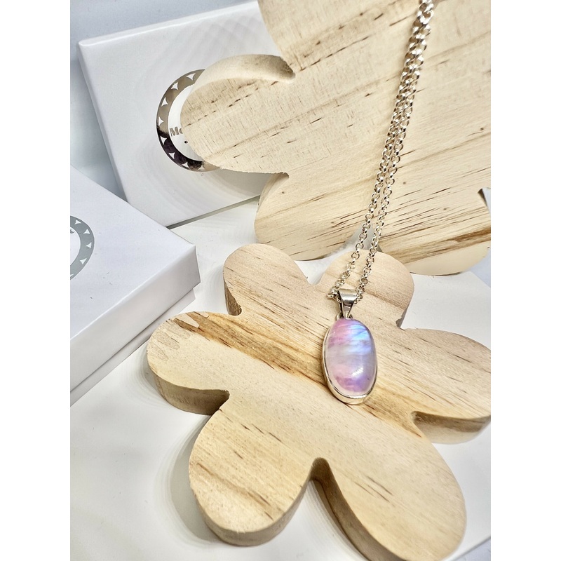 Pink Moonstone Oval Necklace