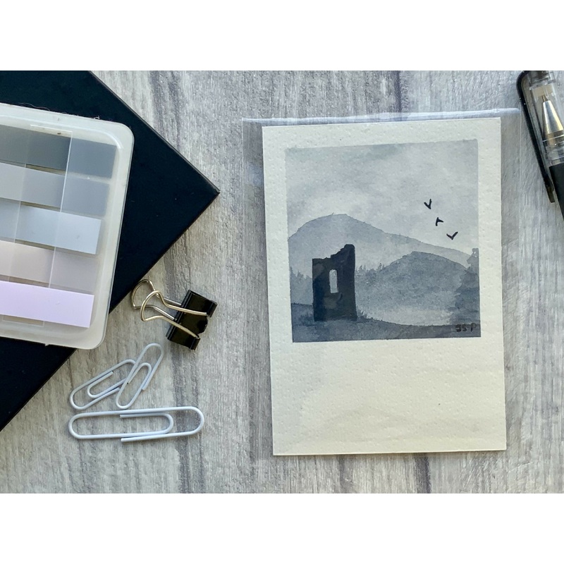 Ruins Original Watercolour Polaroid