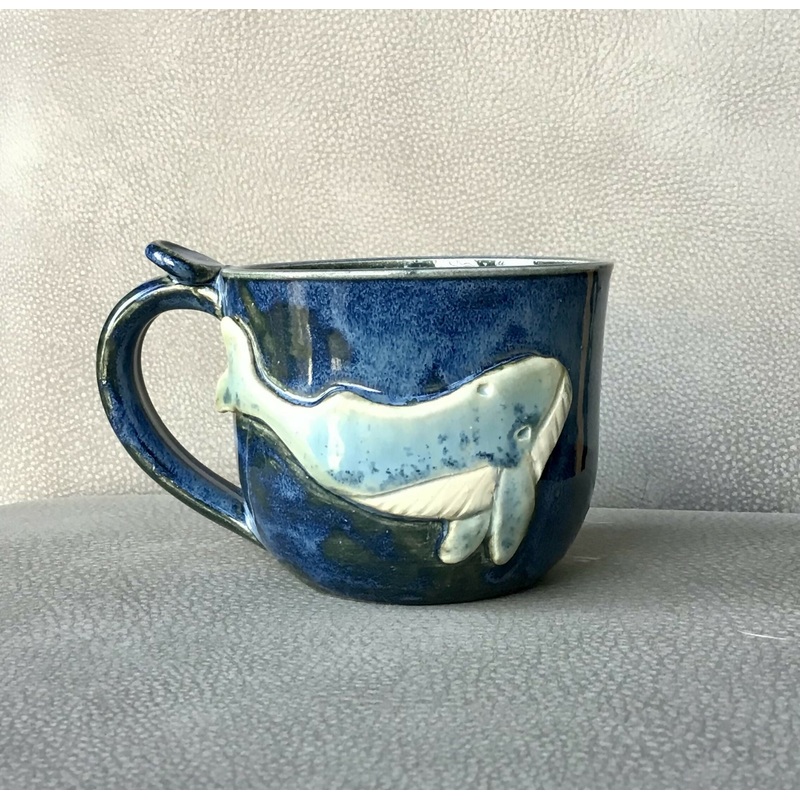 Sculpted Sealife Mug|Sea turtle- real gold highlights|Dolphin mug|Orca / killer whale|Dark blue whale mug