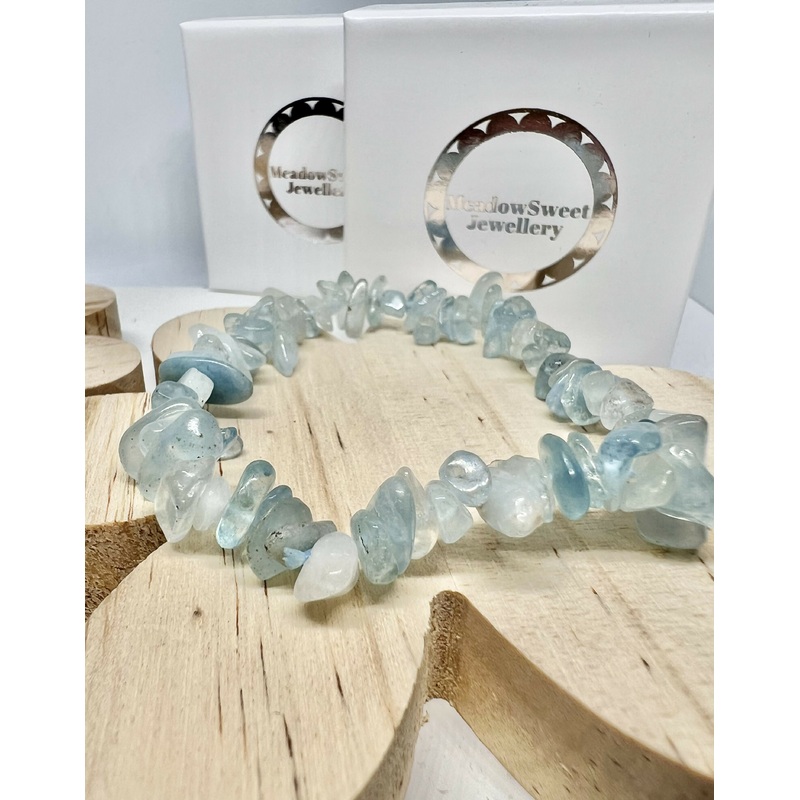 Aquamarine Chip Bracelet