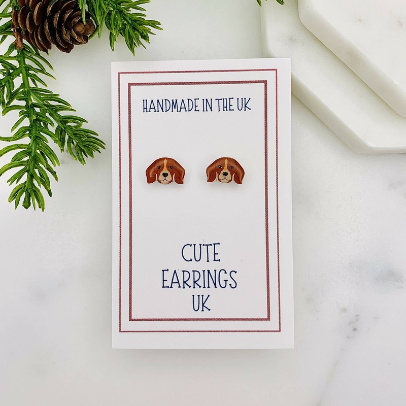 Beagle Dog Stud Earrings