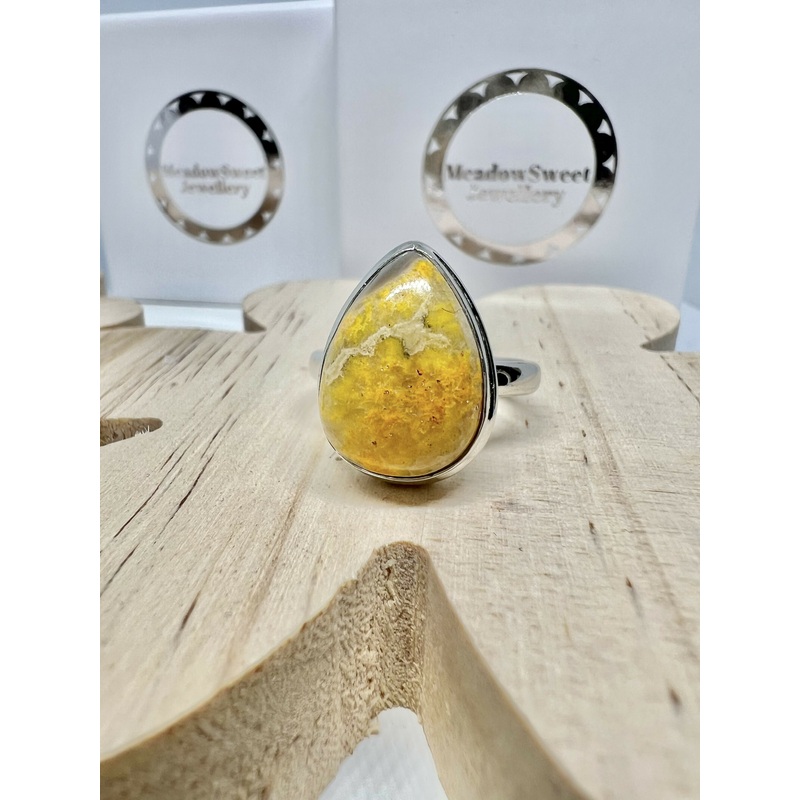 Bumblebee Jasper Ring Size P 1/2