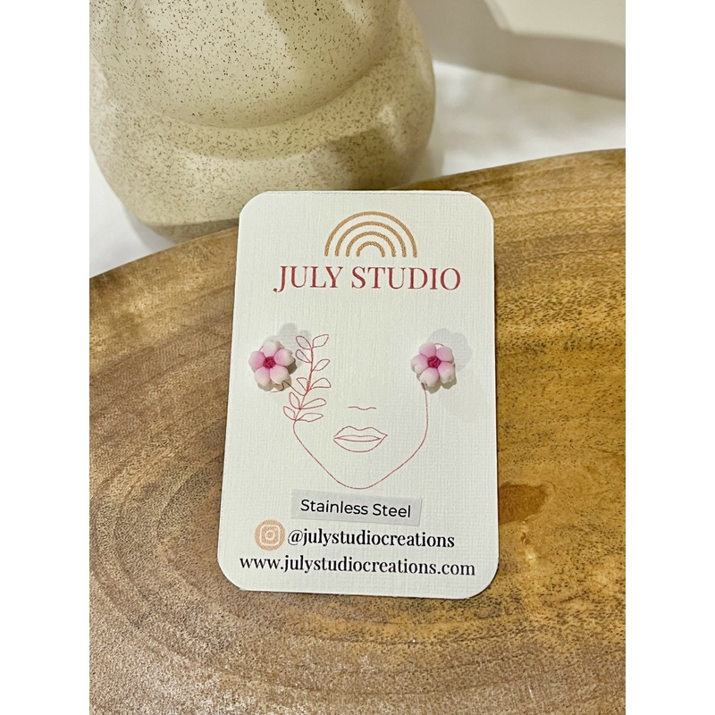 Cherry Blossom No. 3 – Handmade Polymer Clay Earrings