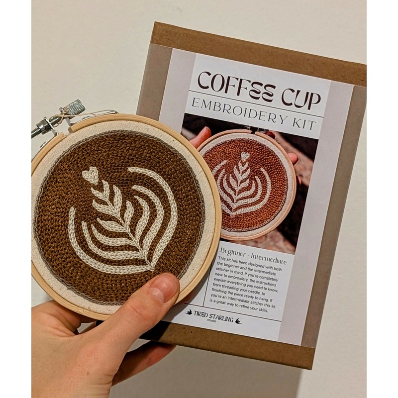 Coffee Cup Embroidery Kit
