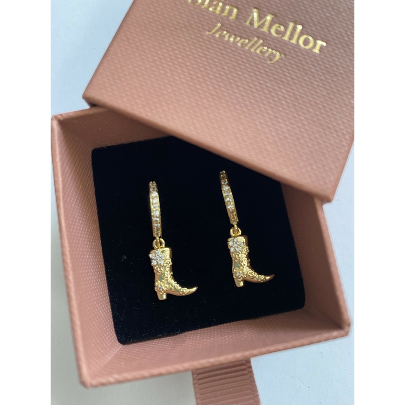 Cowboy Boot Huggie Hoops