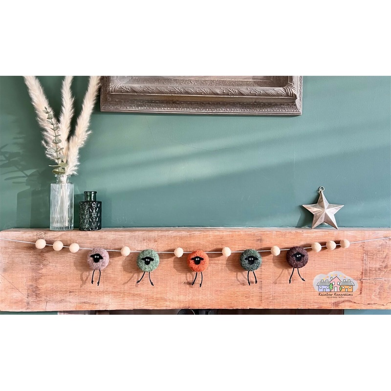 Felted Sheep Garland