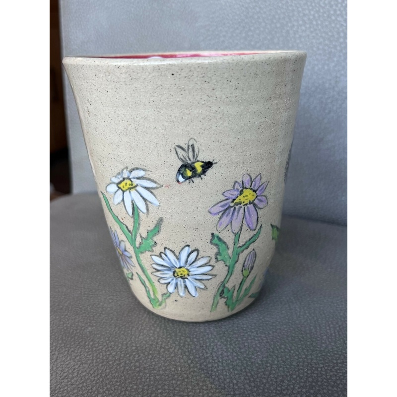Handpainted Flower Vase|Pink|blue