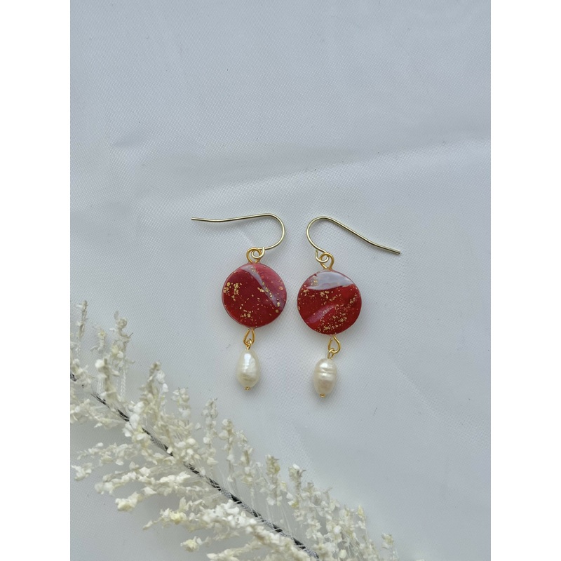 Ruby Sky No. 3 – Handmade Polymer Clay Earrings
