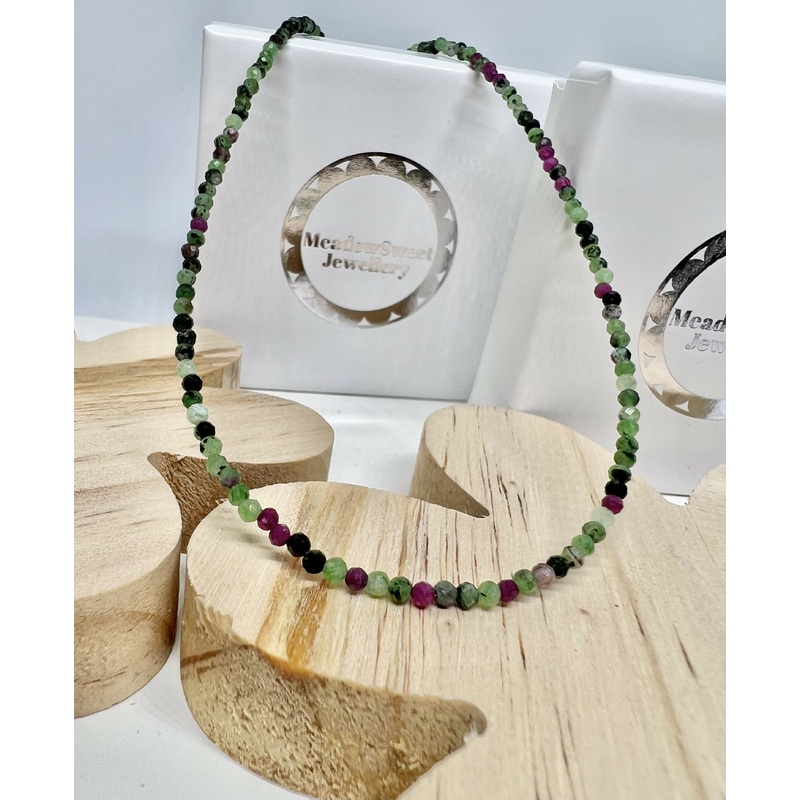 Ruby Zoisite Beaded Necklace
