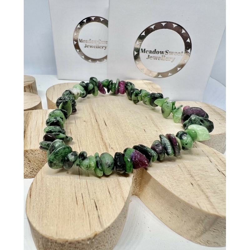 Ruby Zoisite Chip Bracelet