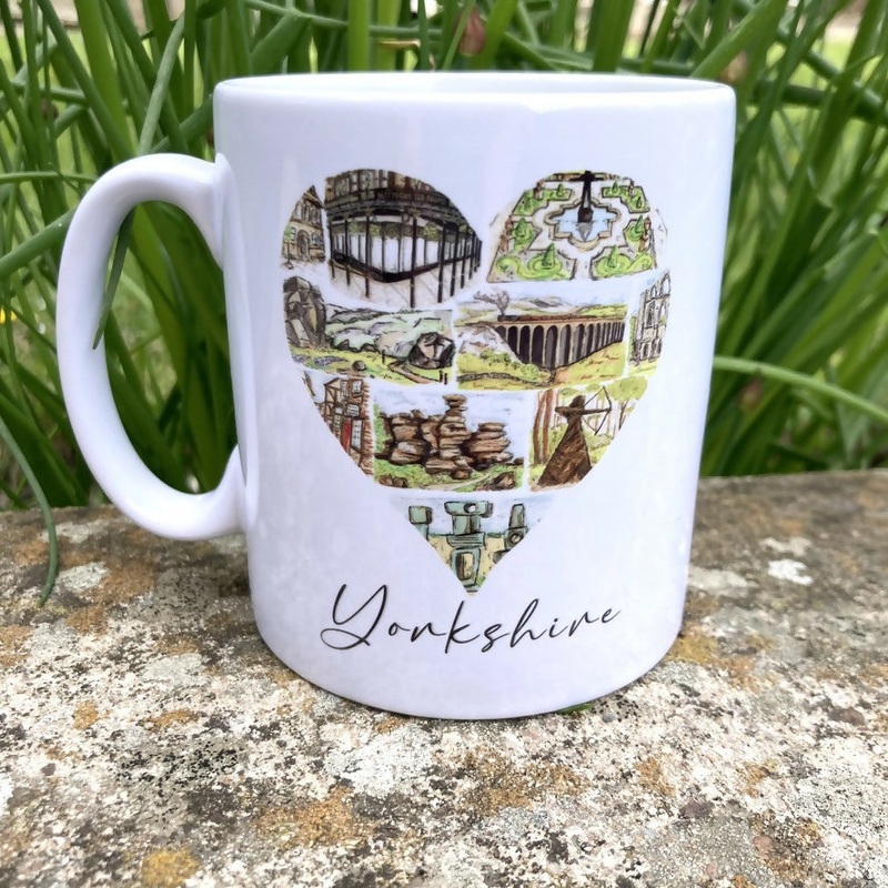 Yorkshire Heart Illustrated Mug