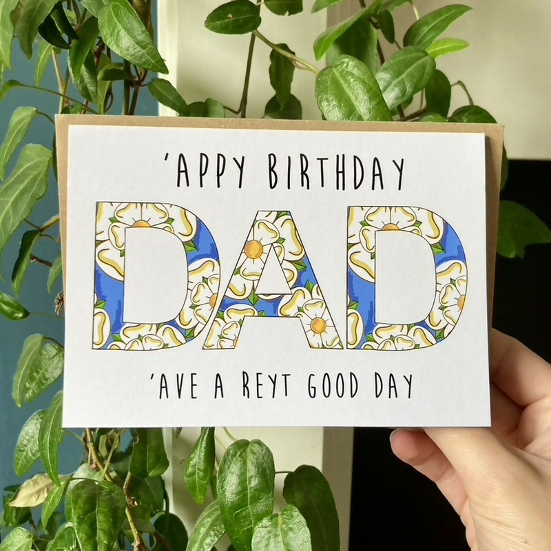Yorkshire Rose Dad Greetings Card