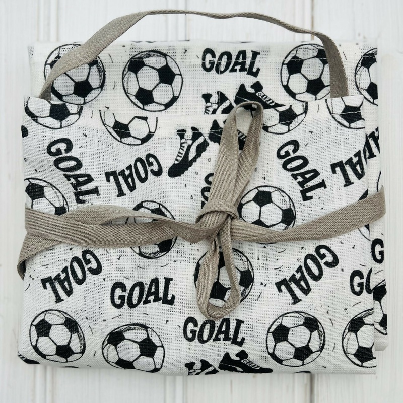 Adult Linen Apron – Football Print