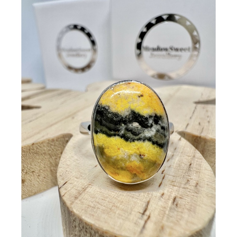 Bumblebee Jasper Ring Size N