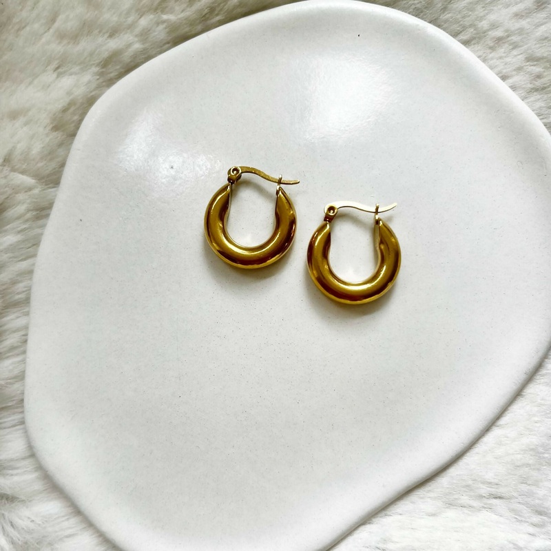 Chunky Dome Hoop Earrings